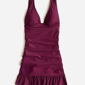 NWT J Crew Ruched V-neck swim dress